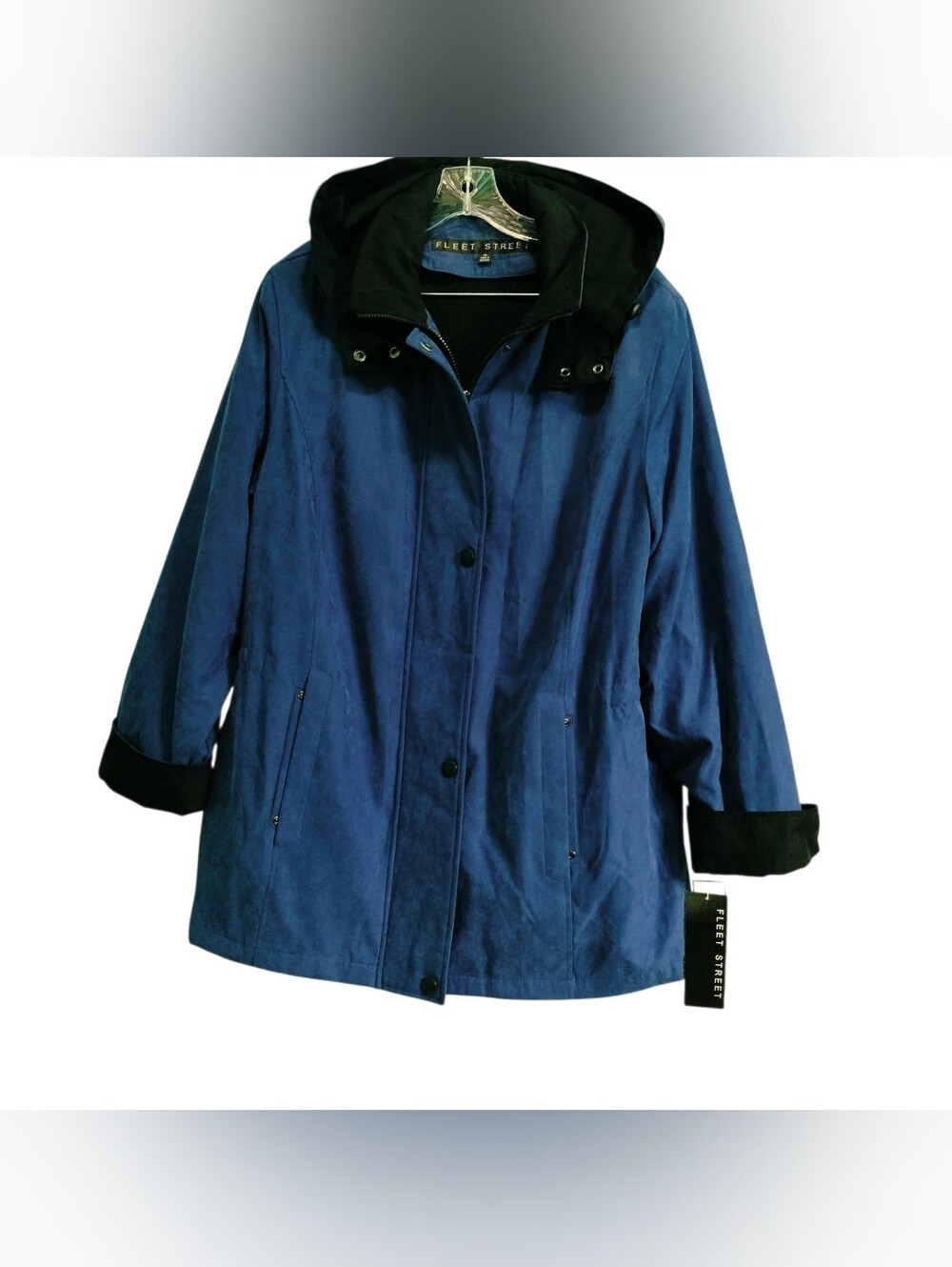 Fleet Street Sapphire Blue Hooded Coat Jacket Women's XL NWT